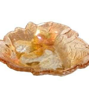 Carnival Glass Bowl 1920 iridescent Vintage Indiana Dish Marigold Orange Vintage